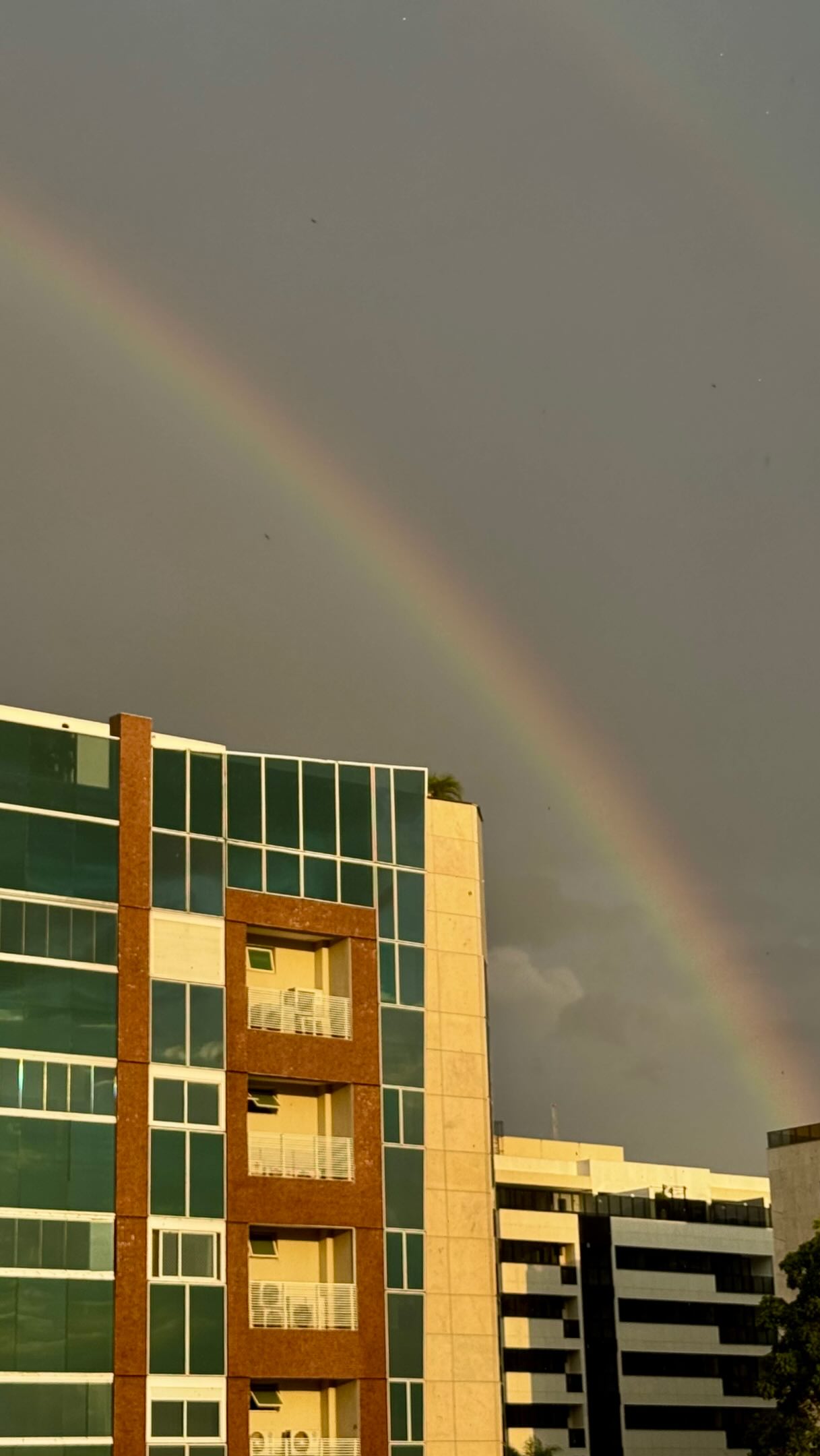 Faça chuva ou faça sol, meu coração se alegra em Ti Pai 🌈❤️ que arco íris mais lindo!!! um presente de Deus numa tarde de quinta feira!